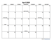 A standard monthly calendar with holidays