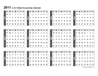 4-5-4 Retail Accounting Calendar - CalendarsQuick