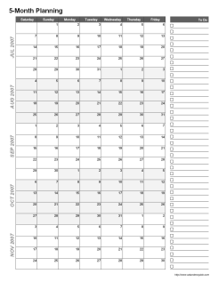 5 Month Calendar