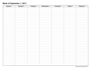 weekly calendar presentation