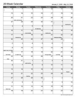 Multi-Week Printable Calendar
