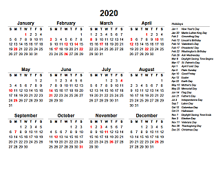 Printable Yearly Calendars on Printable Yearly Calendar With Holidays   Calendarsquick Com