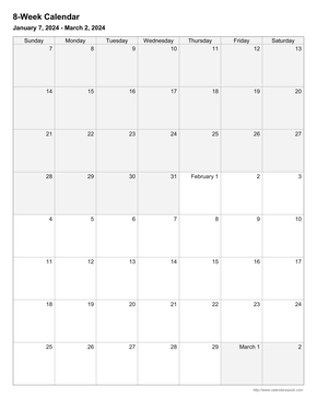 8-Week Calendar