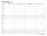2-Week Family Calendar