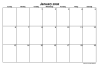 Index Card Split Month Calendar
