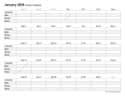 Rowed Monthly Family Printable Calendar