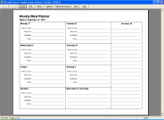 Excel Weekly Meal Planner