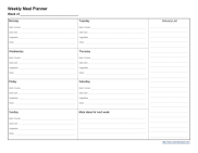 Weekly Meal Planner Form