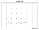 Standard Monthly Calendar