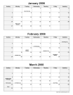 Quarterly Calendar w/ Shaded Weekends