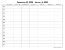 Standard Weekly Calendar