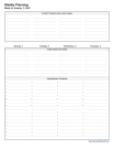 Weekly Planning Calendar