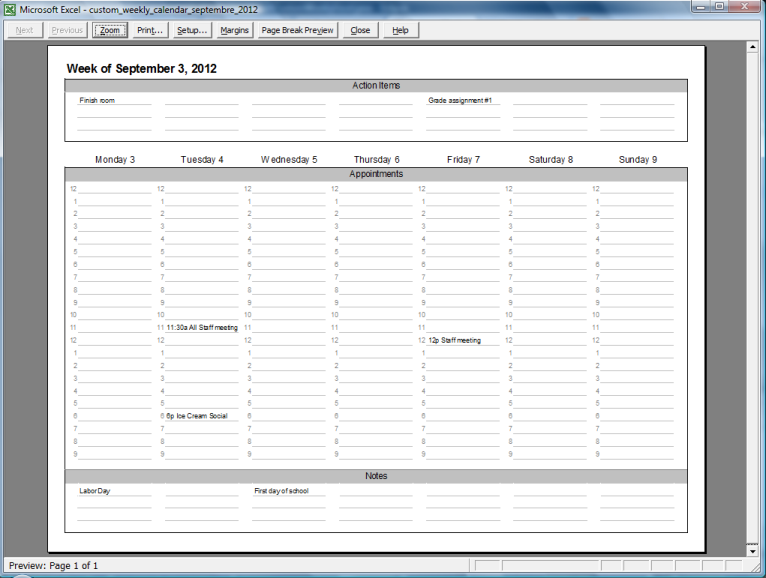 Excel Appointment Template Free