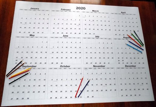 Full view of poster calendar printed