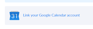 Screenshot of Google Calendar account link action