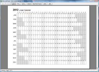 Printable Linear Calendar - CalendarsQuick
