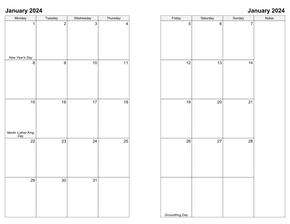 Monthly 2-Page Calendar