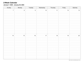 2-Week Calendar
