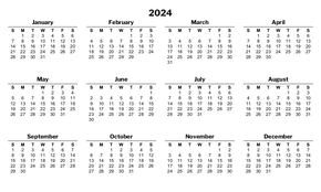 Index Card Yearly Calendar