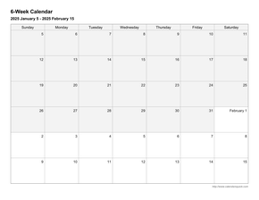 6-Week Calendar