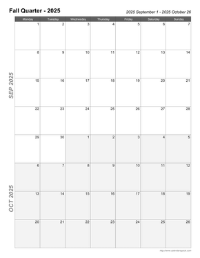 Trimester Printable Calendar