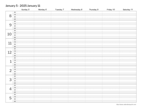 Weekly Calendars 2023 for PDF - 12 free printable templates