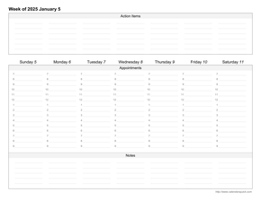 Custom Weekly Printable Calendar