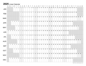 Yearly Linear Calendar