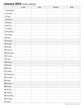 2024 Family Organizer to Print, Family Planner With a Monthly