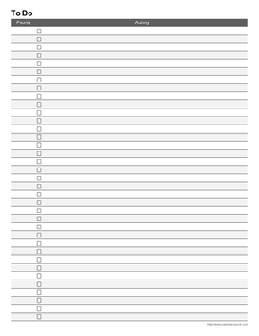 Printable To Do List