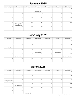 Quarterly Calendar