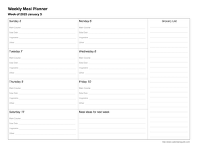 Weekly Meal Planner