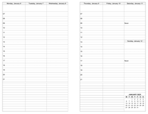 Weekly Calendar Template For Excel