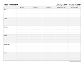 Printable Weekly Calendars Calendarsquick
