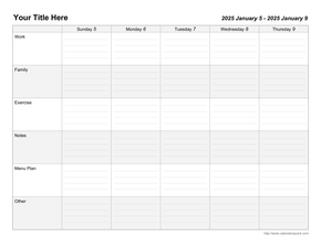 Time Slot Template from www.calendarsquick.com