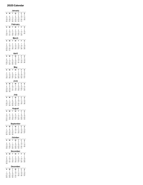 Yearly Computer Monitor Strip Calendar