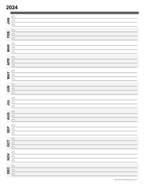 Printable Yearly Planning Template