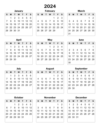 Printable Yearly Calendars