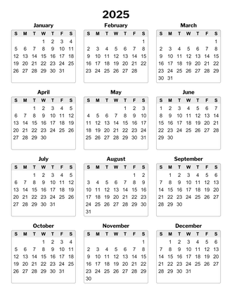 Printable Yearly Calendars