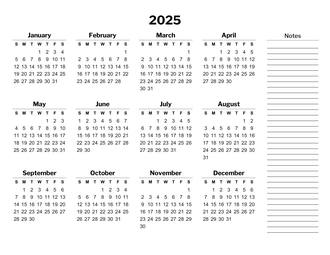 Printable Yearly Calendars - CalendarsQuick