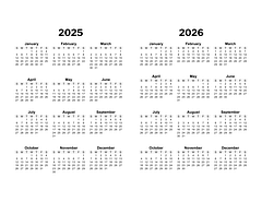 Printable Yearly Calendars - CalendarsQuick