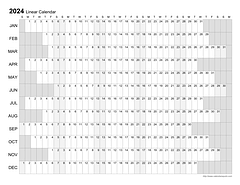 Image of linear yearly calendar