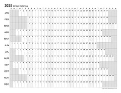 Image of linear yearly calendar