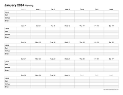 Image of monthly family planner