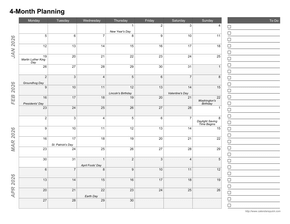 Printable Monthly Calendars - CalendarsQuick