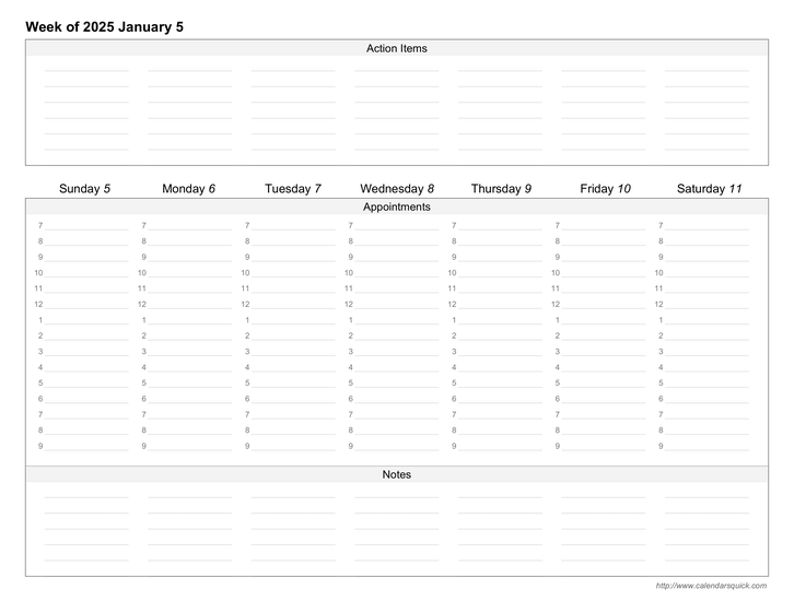 Custom Weekly Printable Calendar CalendarsQuick