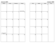 monthly calendar with notes