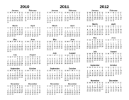 3 year printable calendar