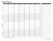 multiple month calendars