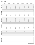 six month calendar template